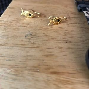 Jesus fish hook earrings